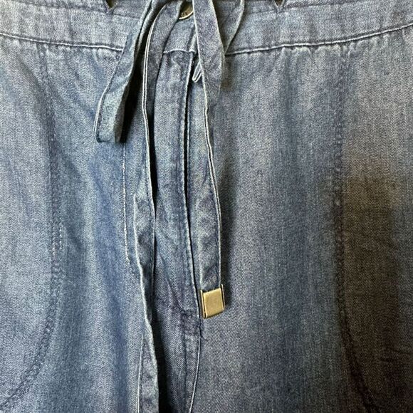 Tahari Women's XS Blue Jogger Chambray Pants Casual Comfort Stretch Fit - Picture 4 of 8